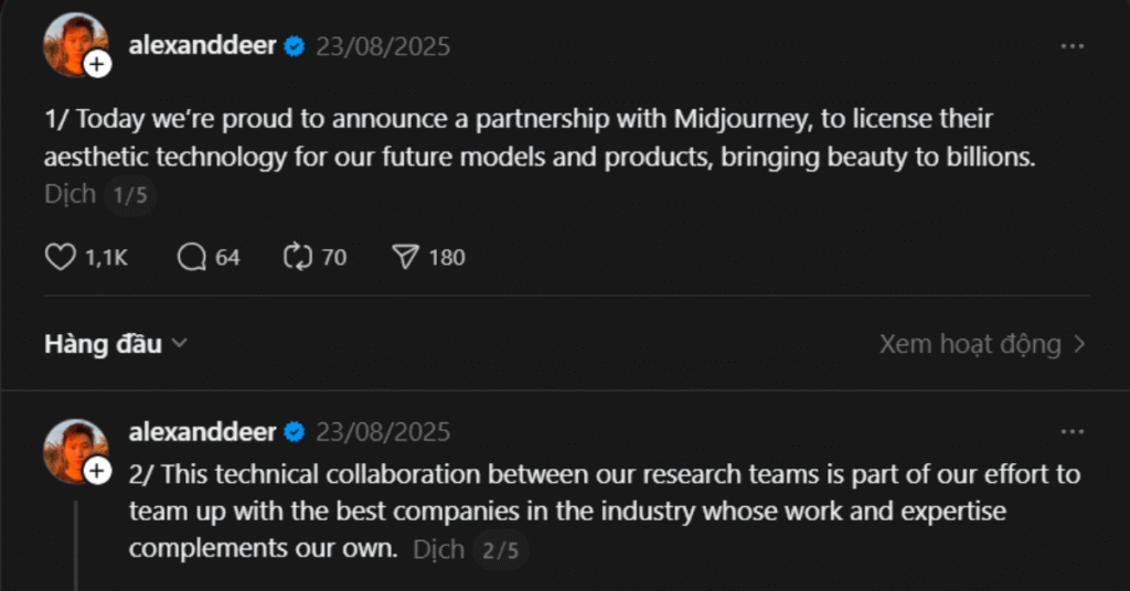 Meta partners with Midjourney on AI image and video models