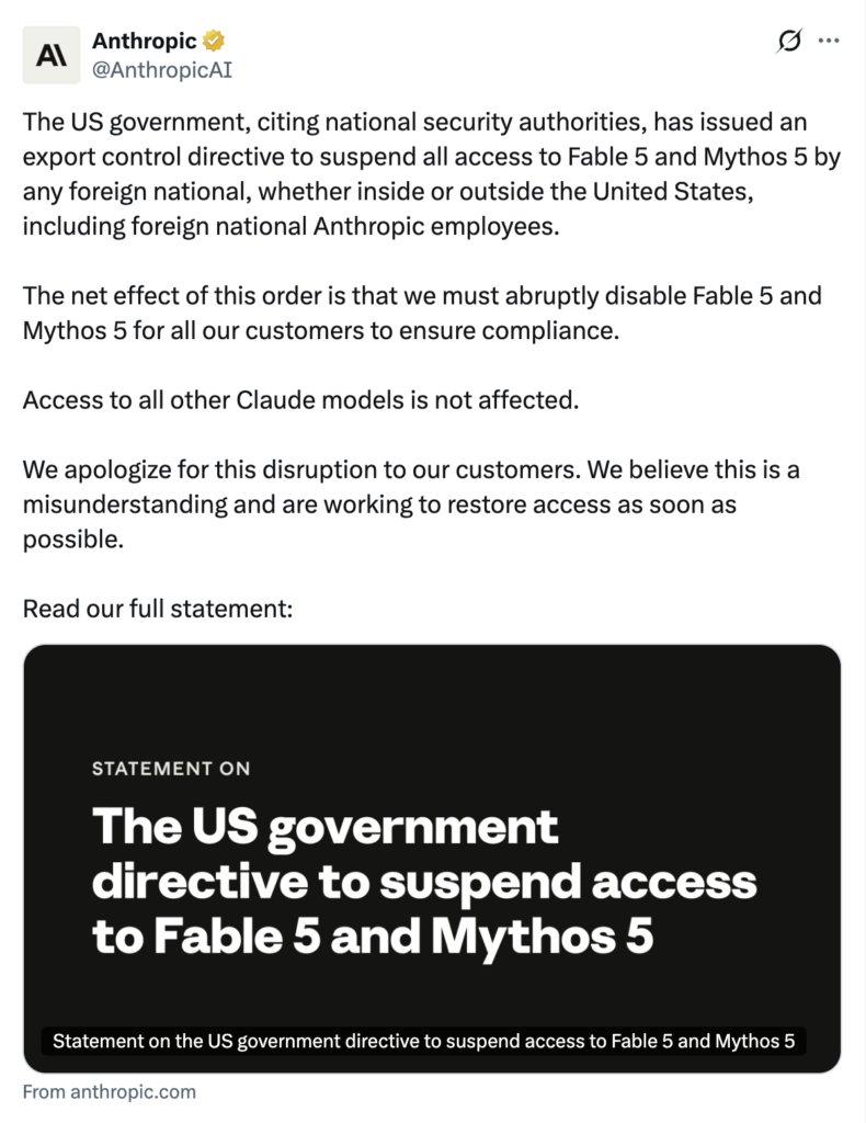Anthropic releases Claude Fable 5